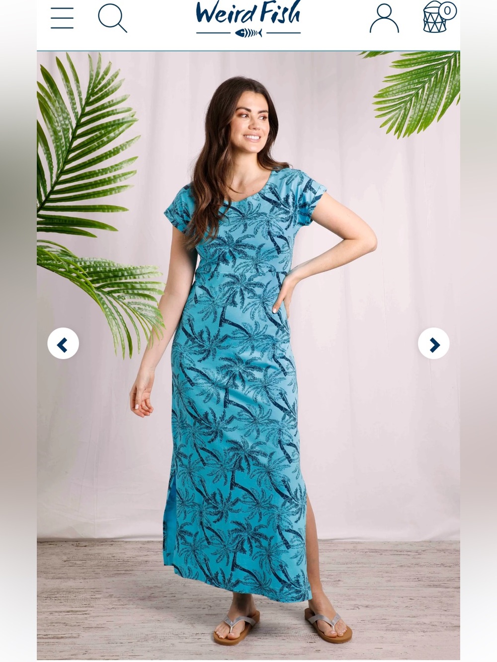 WEIRD FISH Mirren Organic Cotton Maxi Dress Vivid in Blue,Sz.20!EXCELLENT